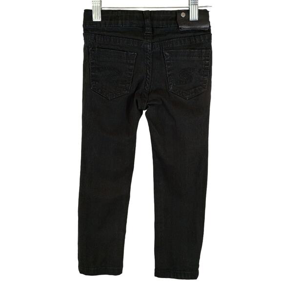 Silver Jeans Co Little Girls Black Sasha Slim Straight Denim Jeans Size 4 - Picture 5 of 9